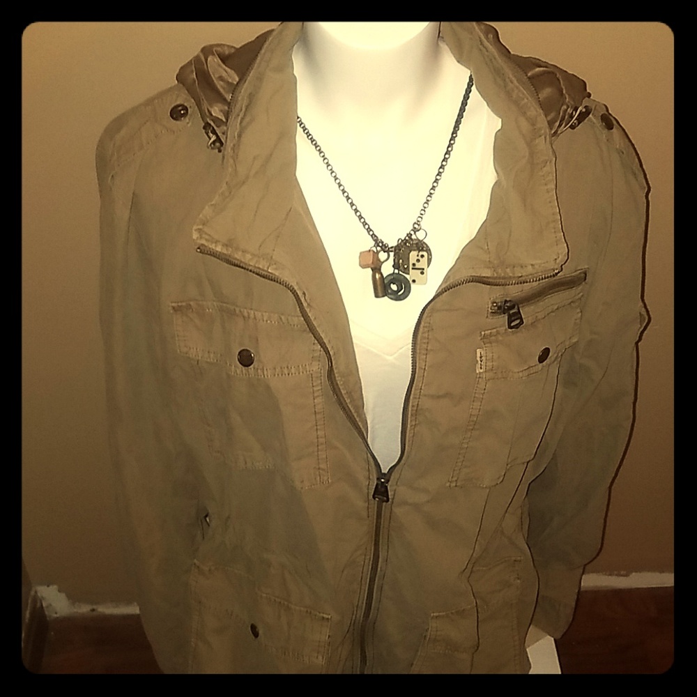 Levi's light brown jacket with hood